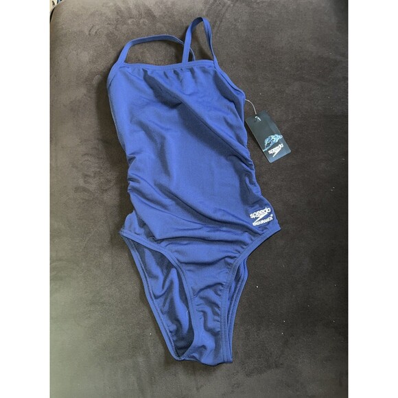 Speedo Swimsuit Womens Sz 2/28 Endurance+ Team Practice Competition Blue New - Picture 6 of 6